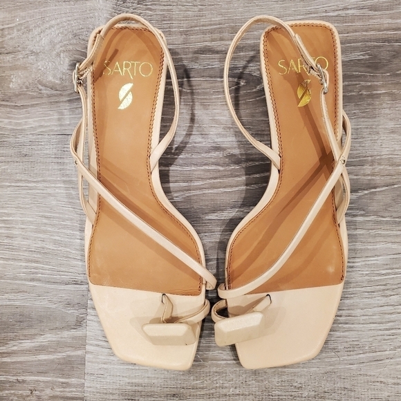 NEW Sarto Courtney Dress Sandal Beige - Picture 3 of 5